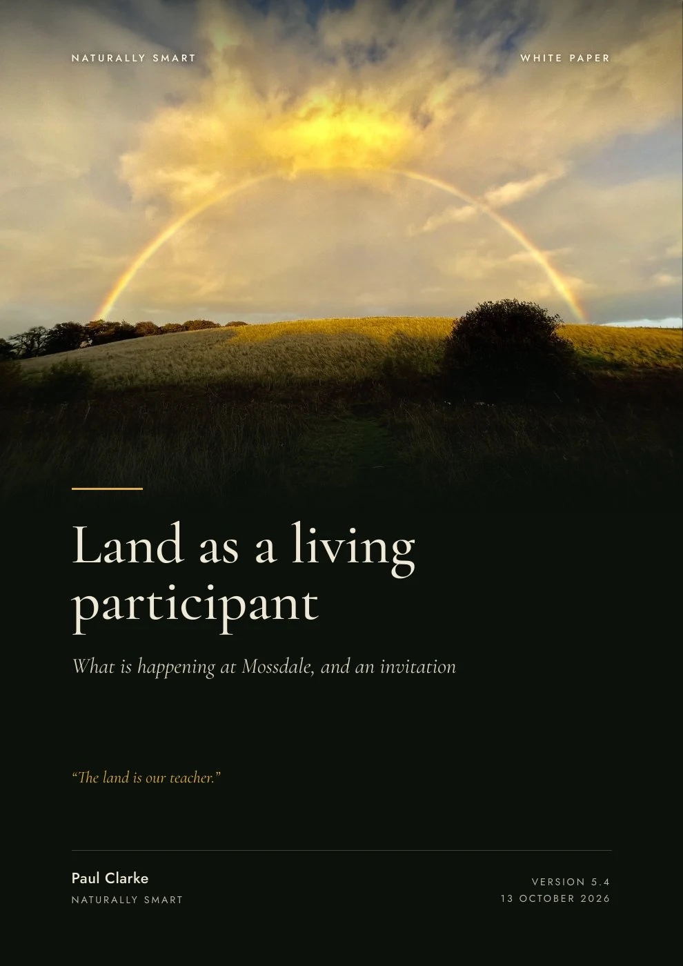 Land as a living participant, page 1