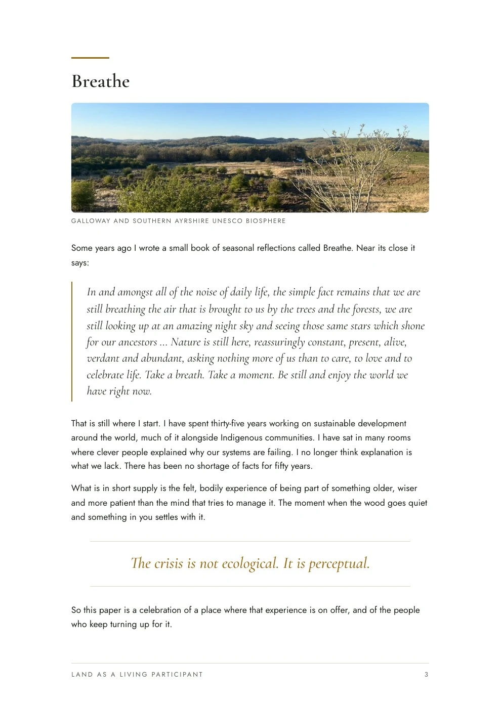 Land as a living participant, page 3