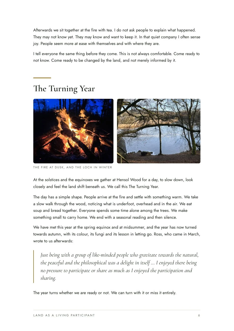Land as a living participant, page 6