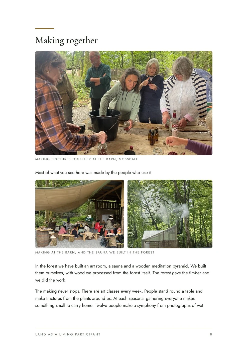 Land as a living participant, page 8