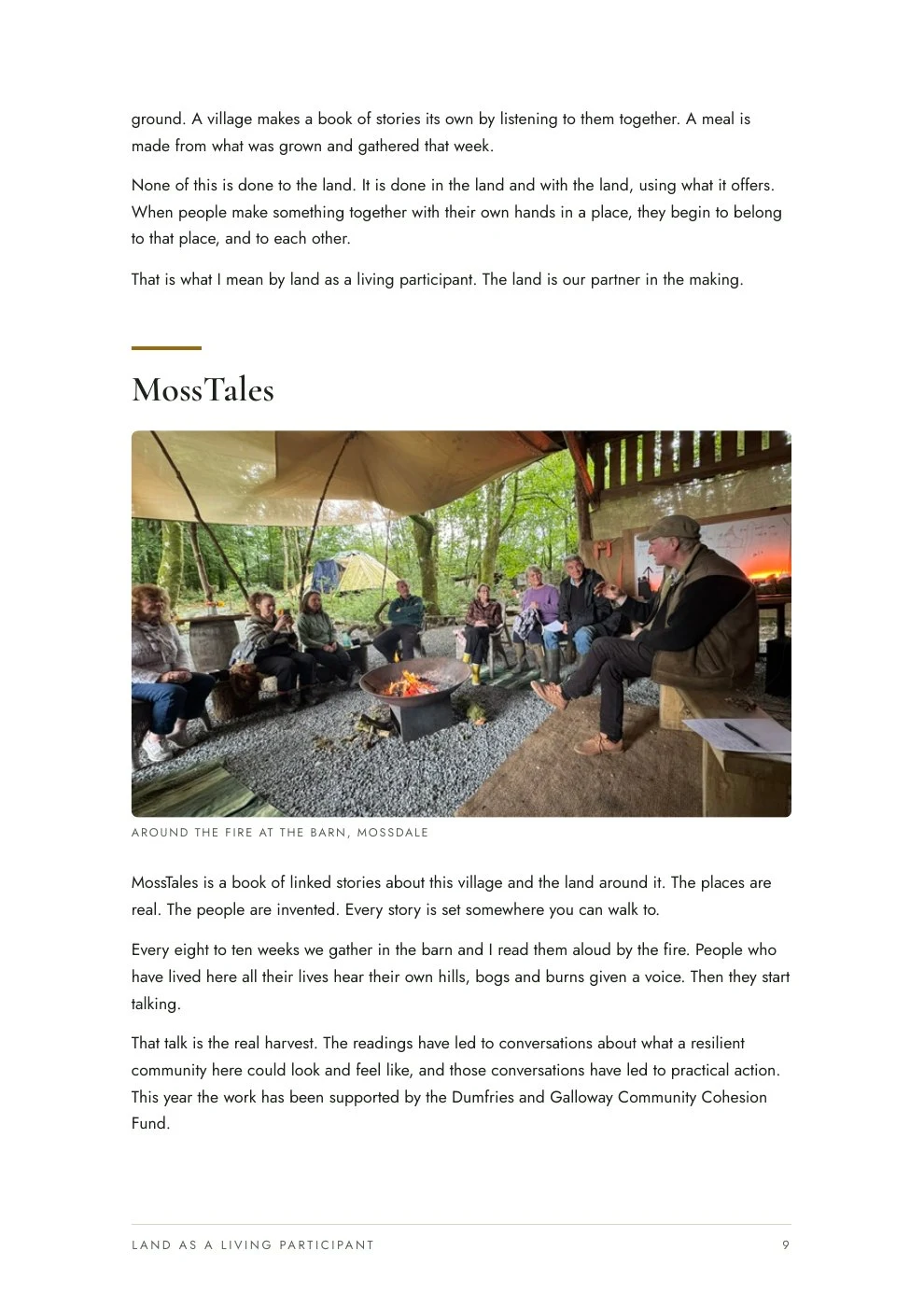 Land as a living participant, page 9