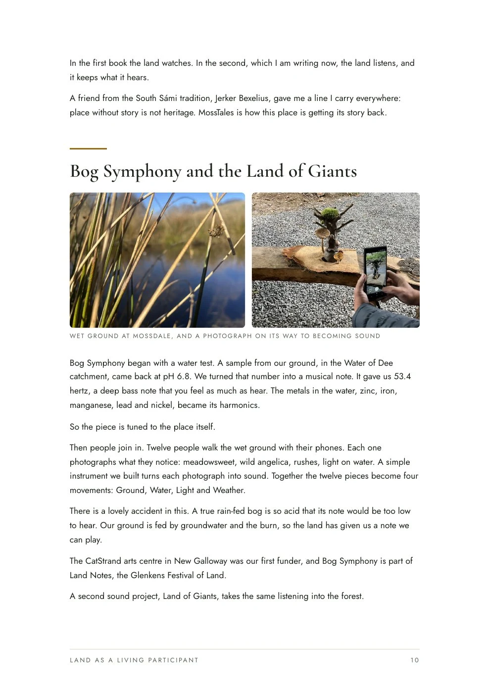 Land as a living participant, page 10